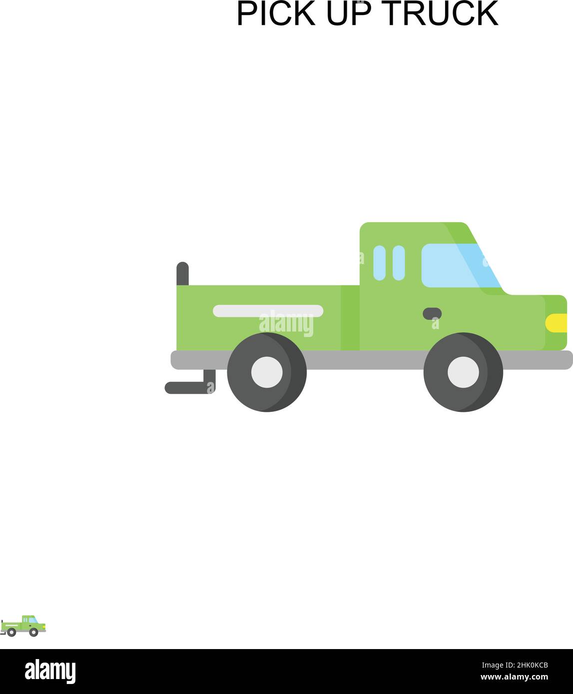 Pick up truck Simple vector icon. Illustration symbol design template for web mobile UI element. Stock Vector