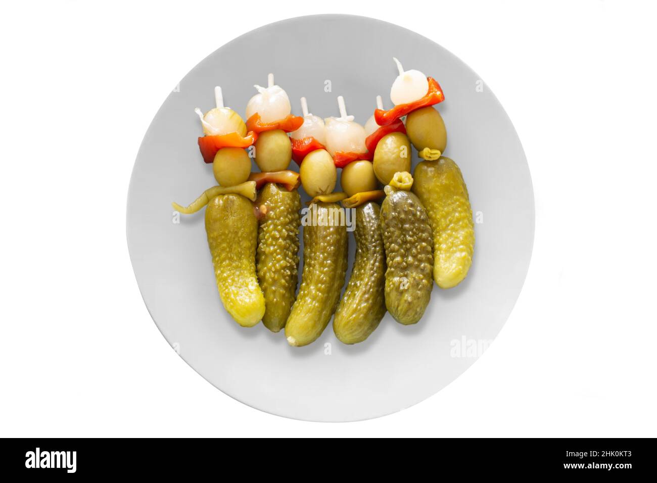 pickled cucumber, olives and onion. typical appetizer Stock Photo Alamy