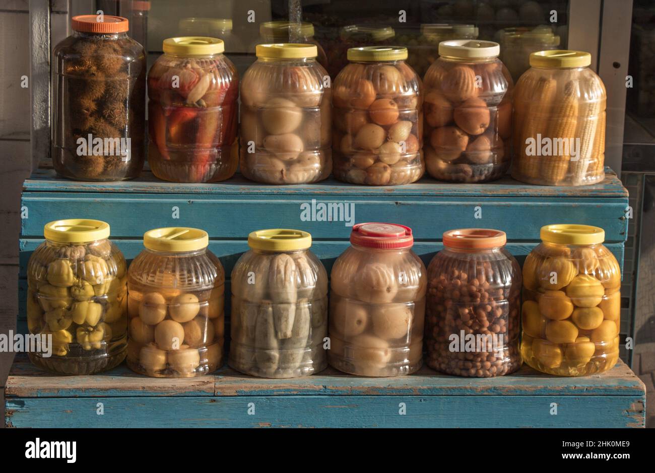 Homemade marinated pickles variety preserving jars Stock Photo Alamy