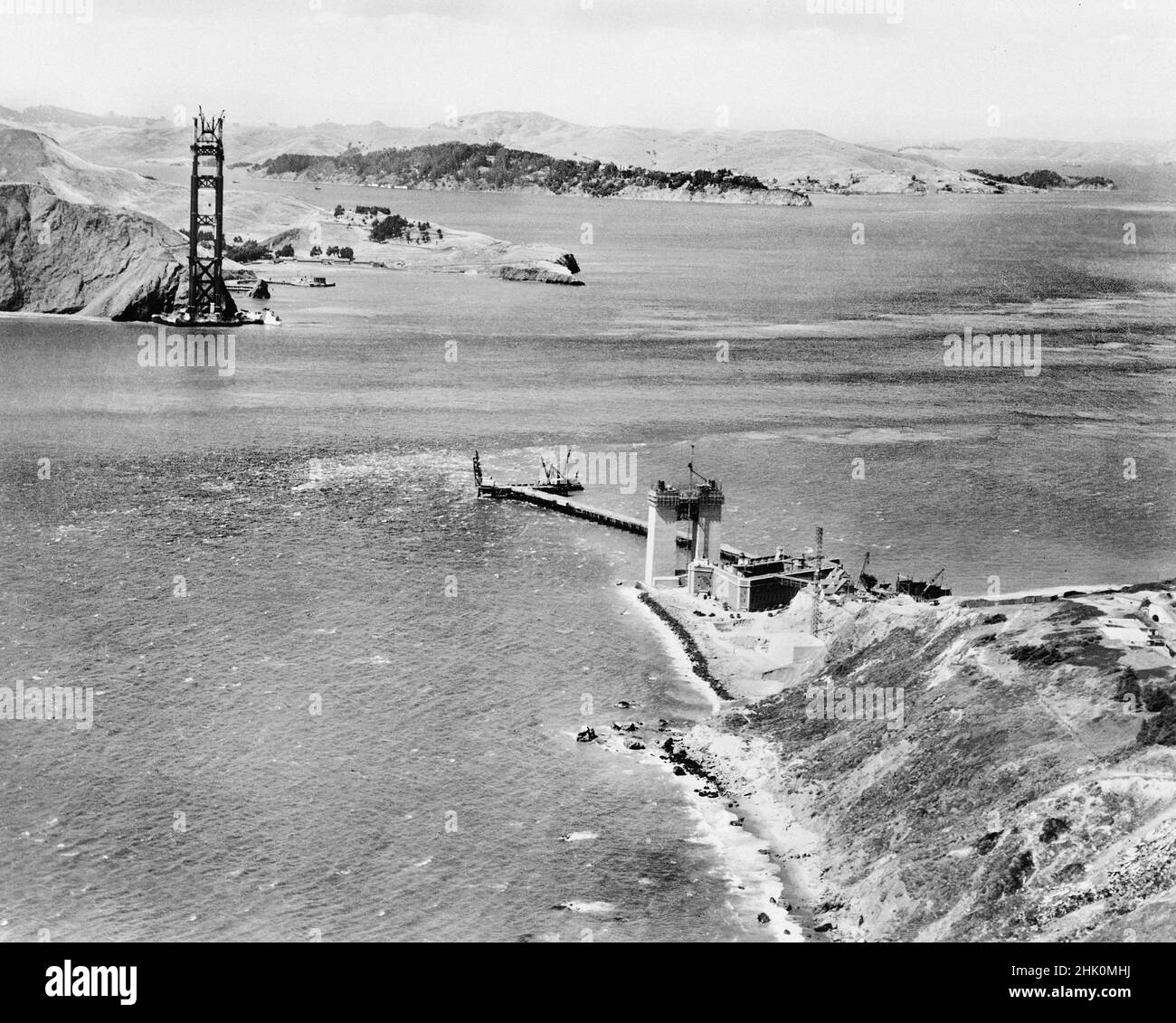 Construction of Golden Gate Bridge, San Francisco, California, USA ...