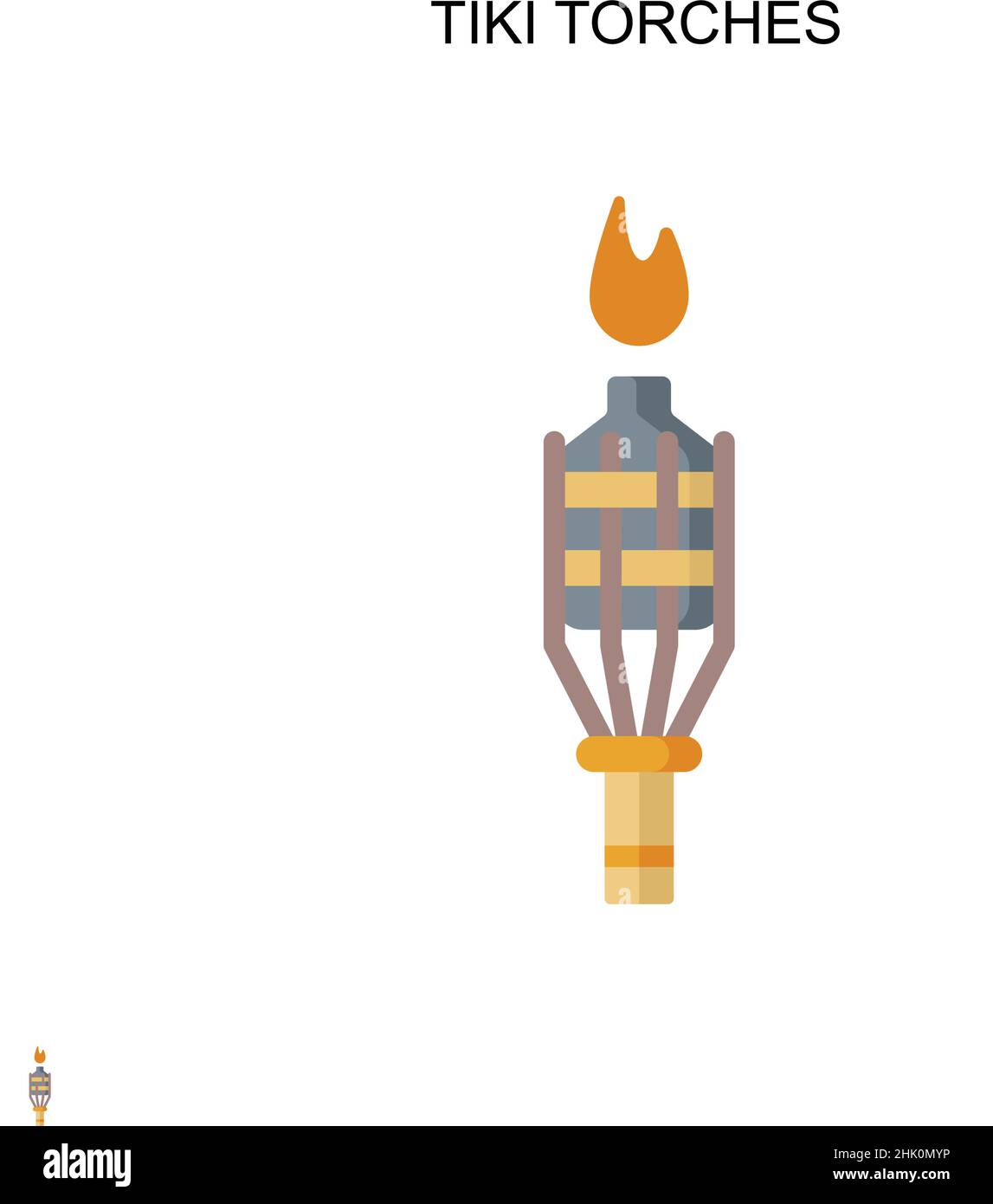 Tiki torches Simple vector icon. Illustration symbol design template for web mobile UI element. Stock Vector