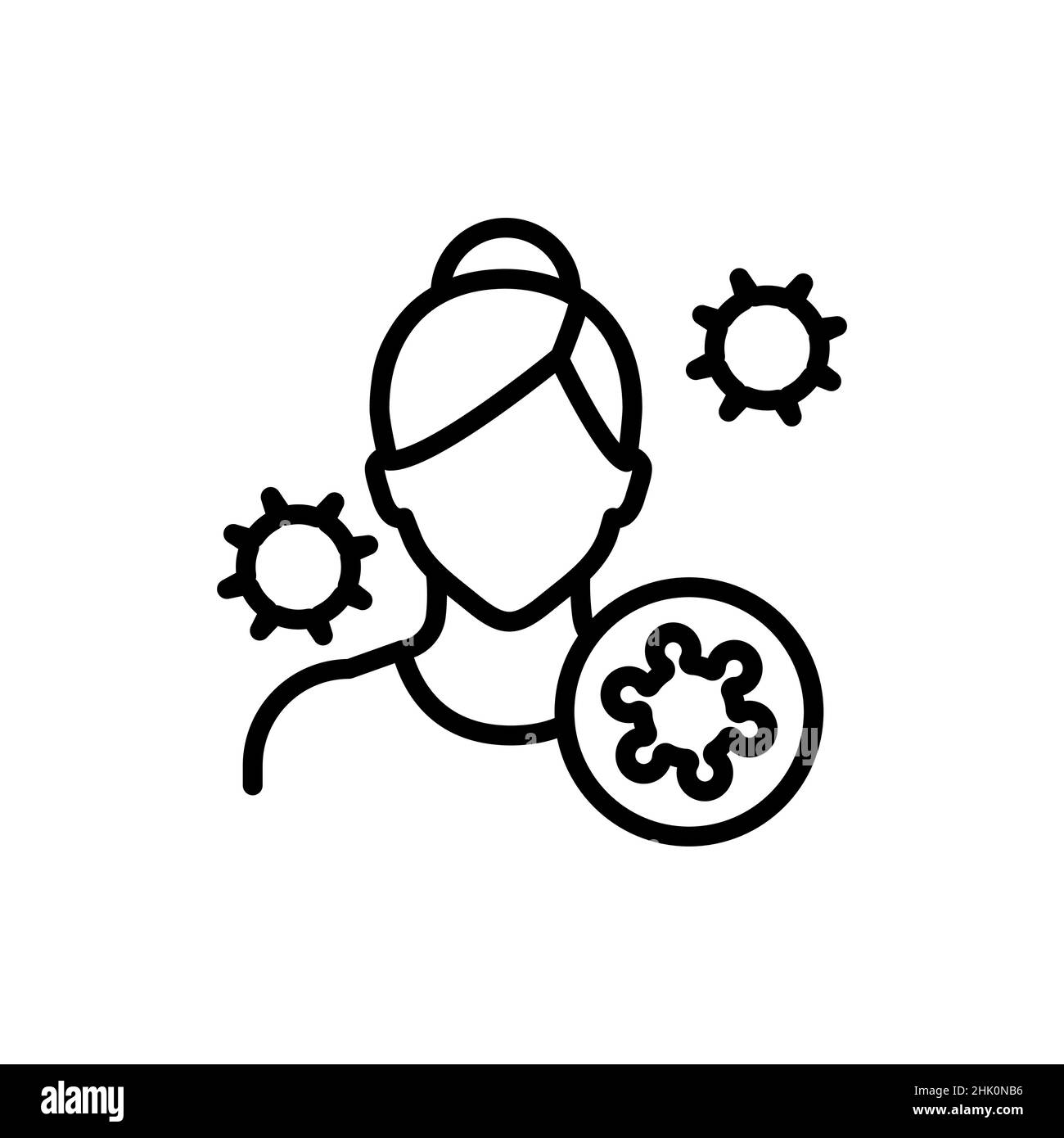 Autoimmune disease color line icon. Isolated vector element. Outline pictogram for web page, mobile app, promo Stock Vector