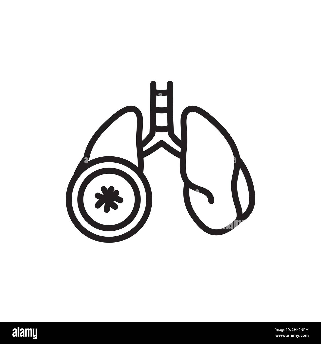 Bronchitis color line icon. Isolated vector element. Outline pictogram for web page, mobile app, promo Stock Vector