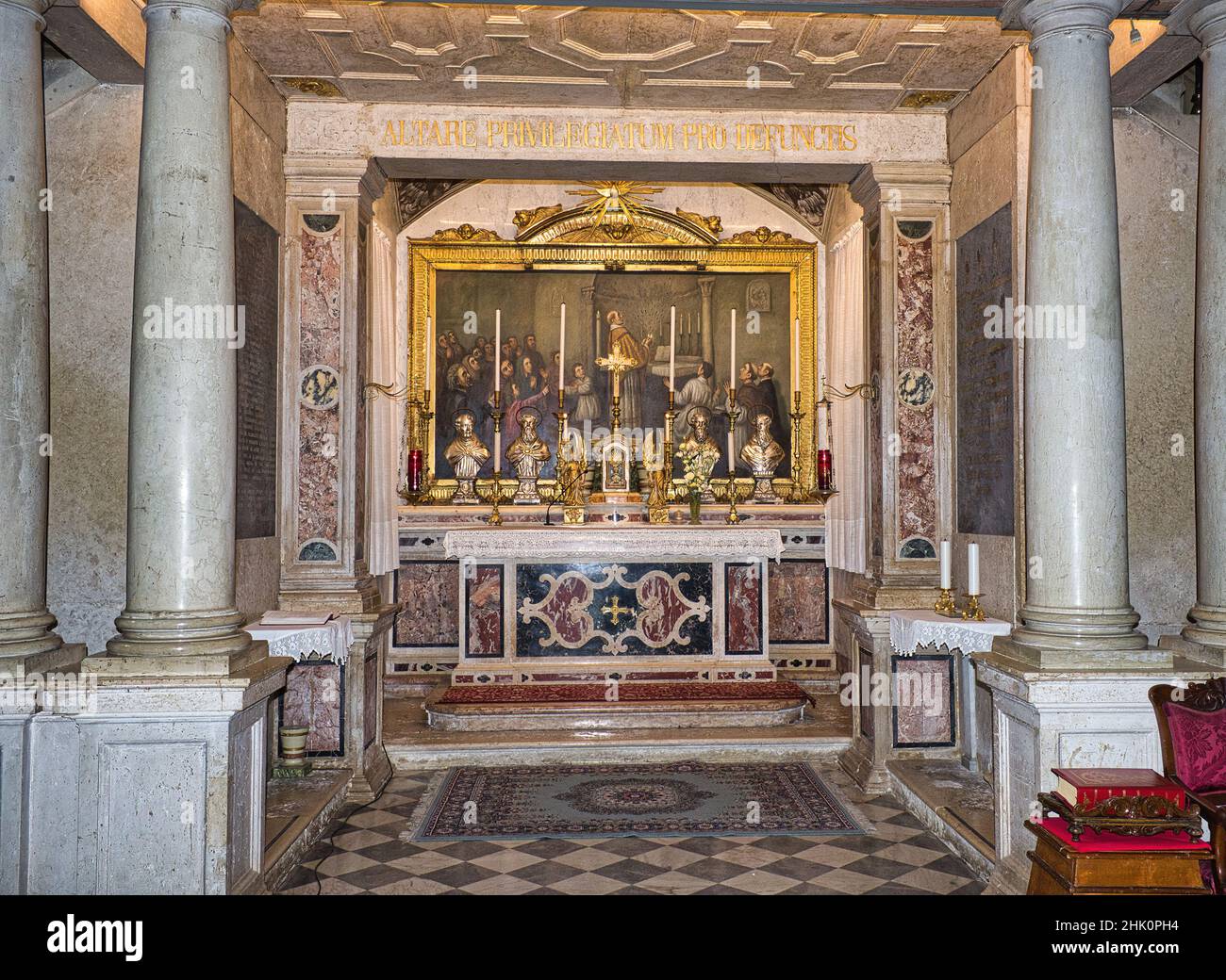 Interior of the famous medieval church of Santa Maria in Vado
