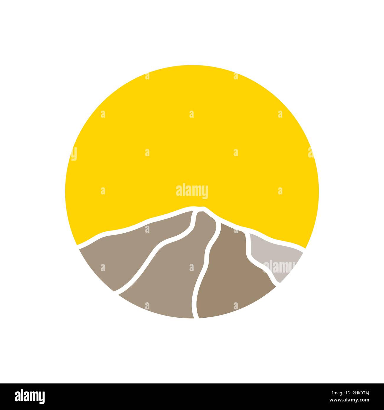 colorful mountain with sunset logo design, vector graphic symbol icon ...