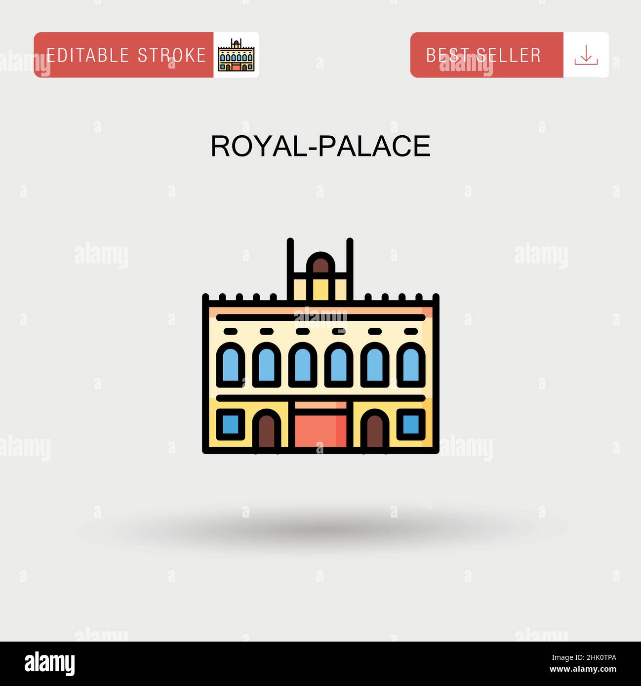 Royal-palace Simple vector icon. Stock Vector