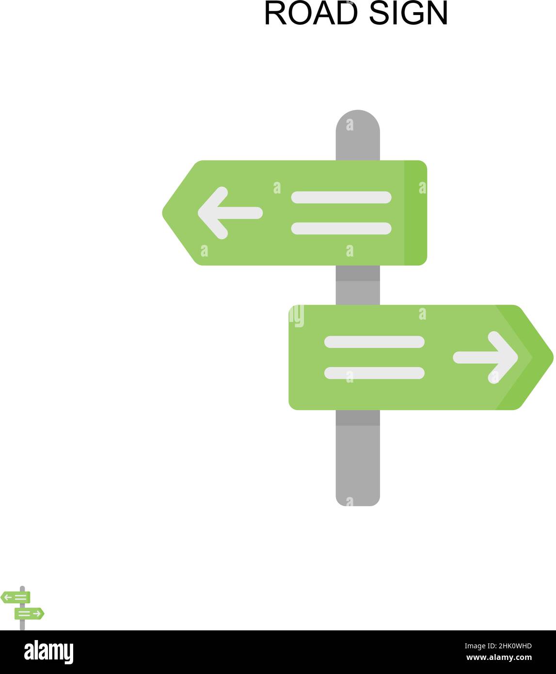 Road sign Simple vector icon. Illustration symbol design template for ...