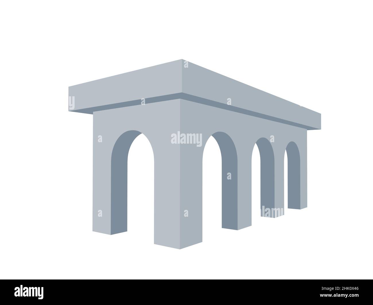 arches in perspective, 3d model of a simple architectural design Stock Photo