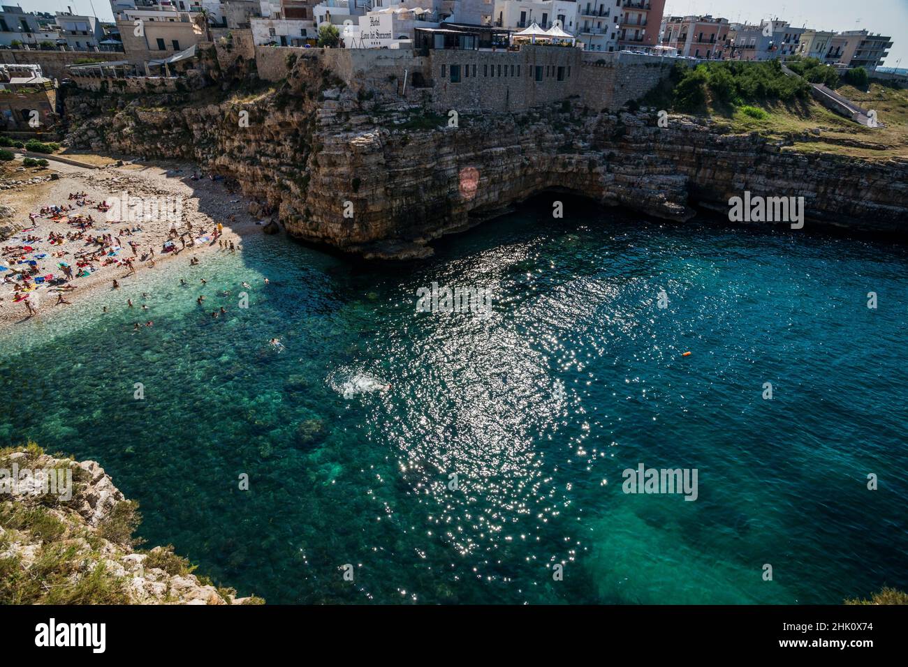 Lama Monachile. Cove with Beach. Polignano a Mare, tourist town on