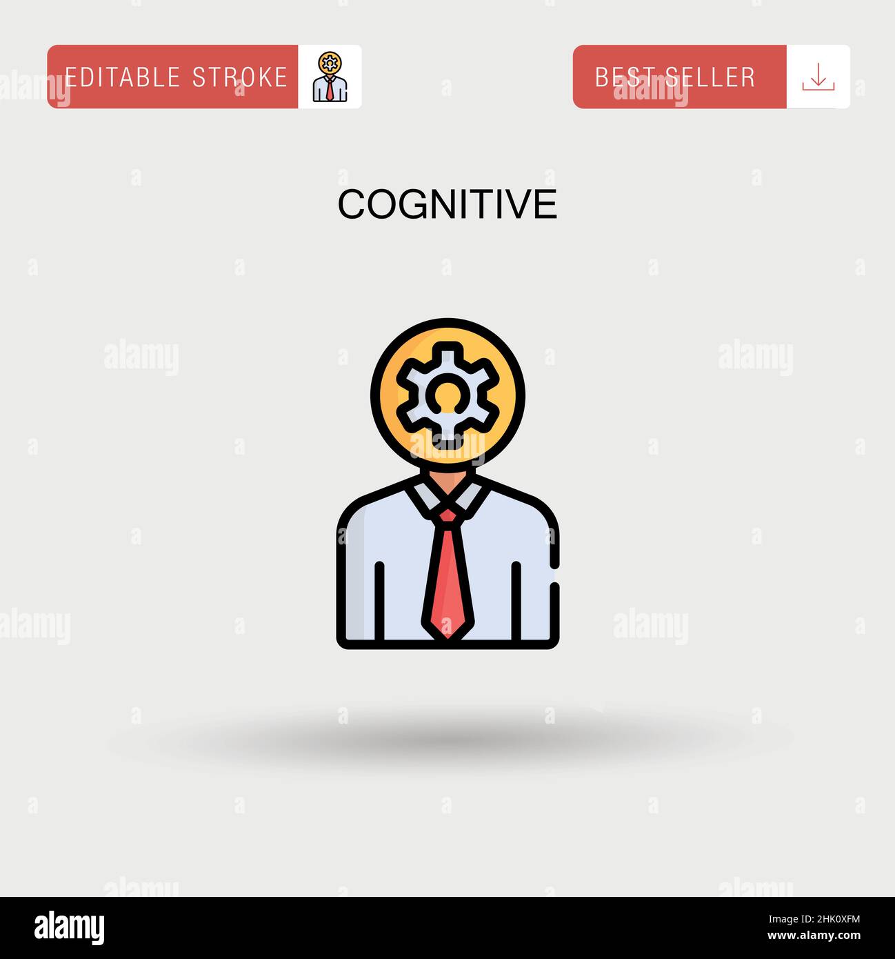 Cognitive Simple vector icon. Stock Vector