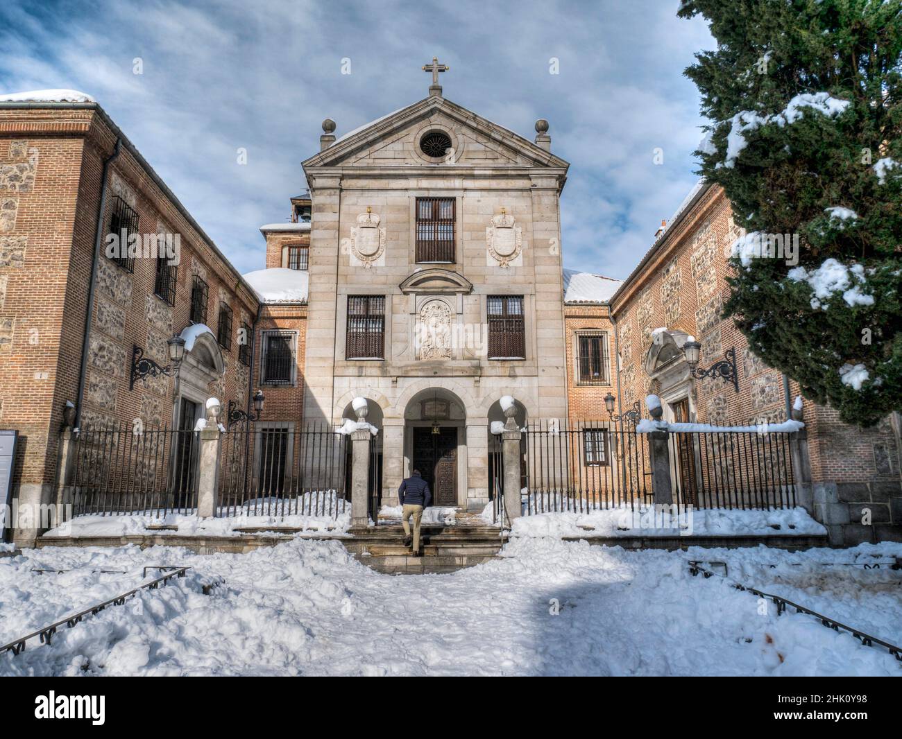 Monasterio de la Encarnación nevado. Madrid. España. Stock Photo