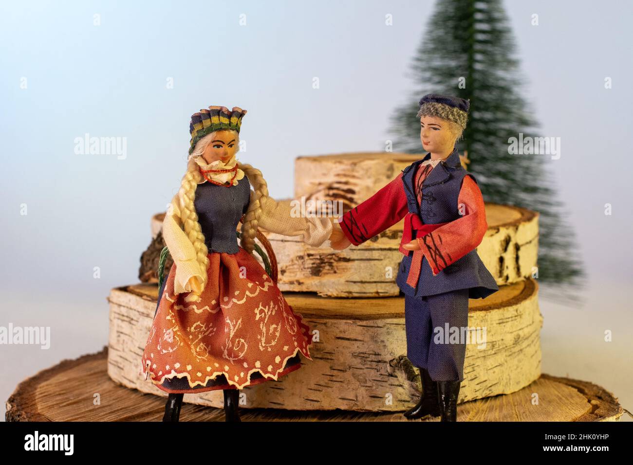 puppets young couple with traditional costume Stock Photo