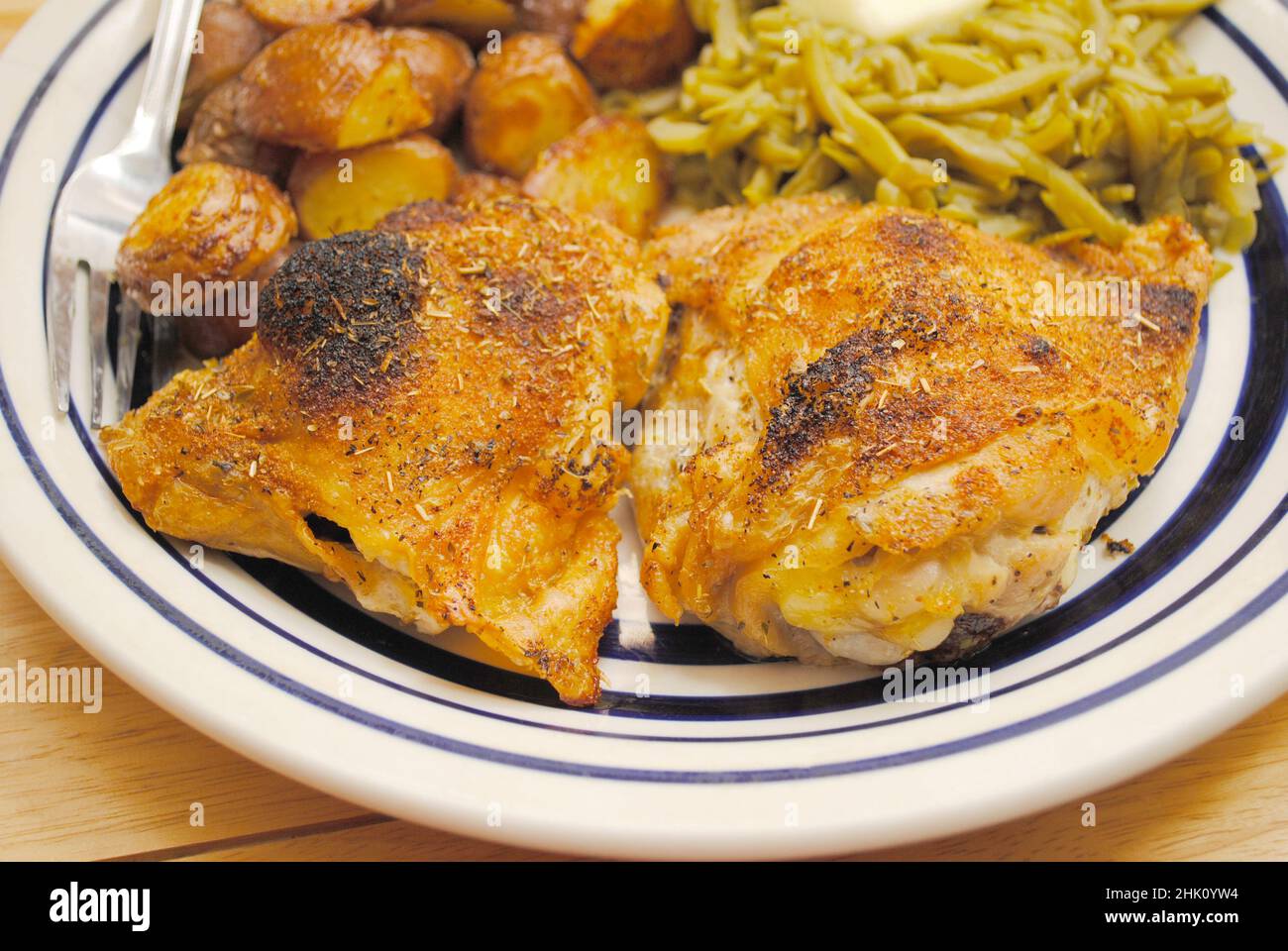 Fried Chicken as a Side Dish Stock Photo