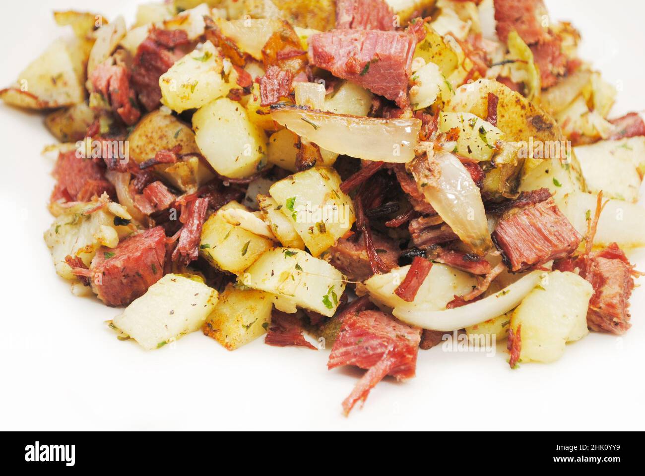 Homemade Corned Beef Hash Stock Photo Alamy
