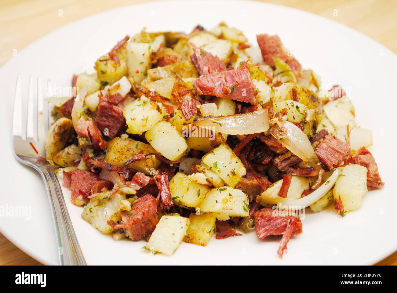 Homemade Corned Beef Hash Stock Photo Alamy