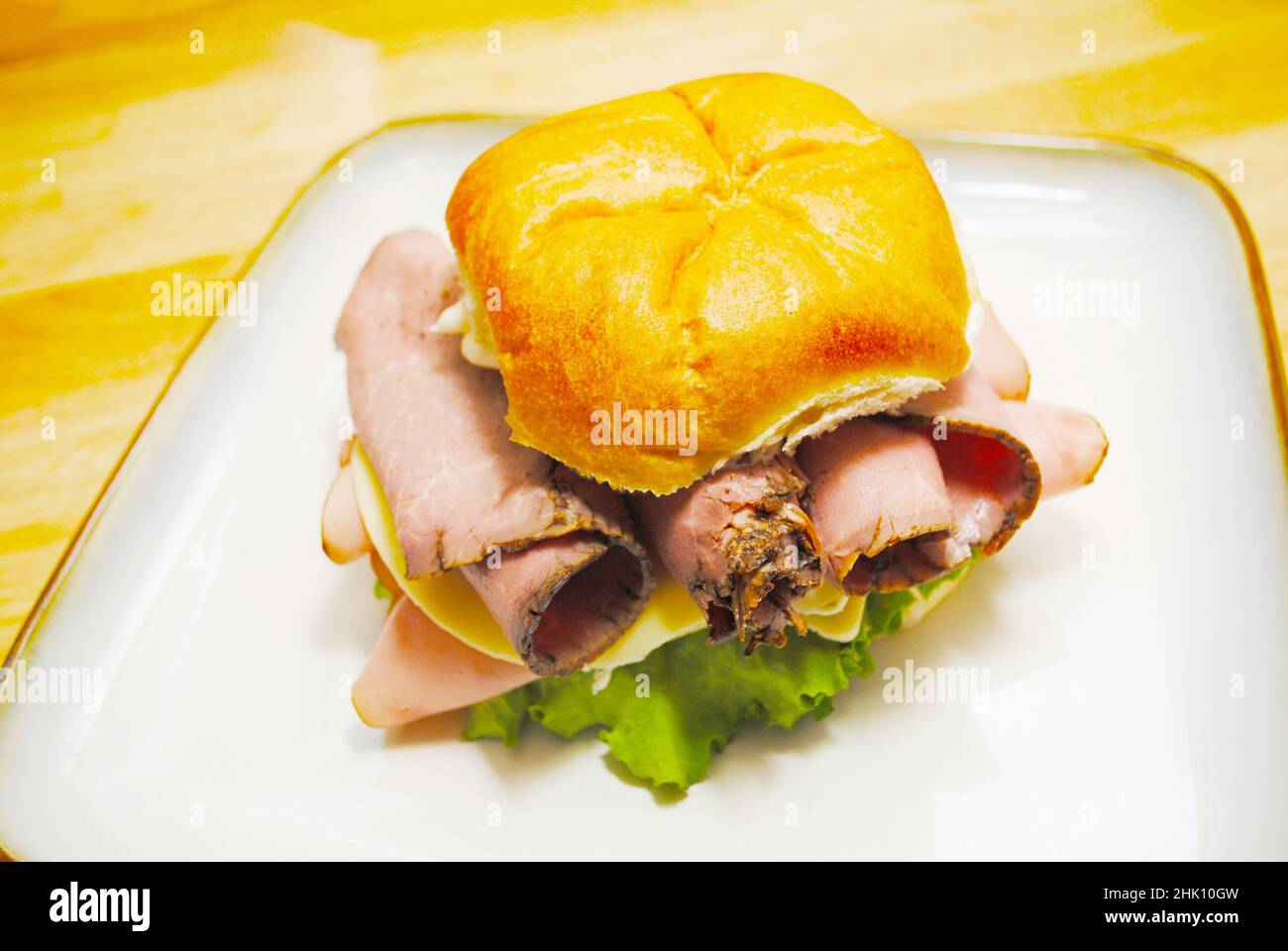 Hardy Ham, Roast Beef and Cheese Sandwich Stock Photo Alamy
