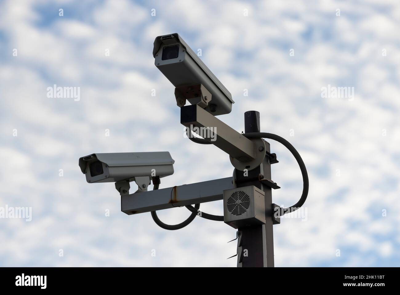 Government outdoor surveillance cameras in Palm Springs, California USA on January 28, 2022. Photo by Francis Specker Stock Photo