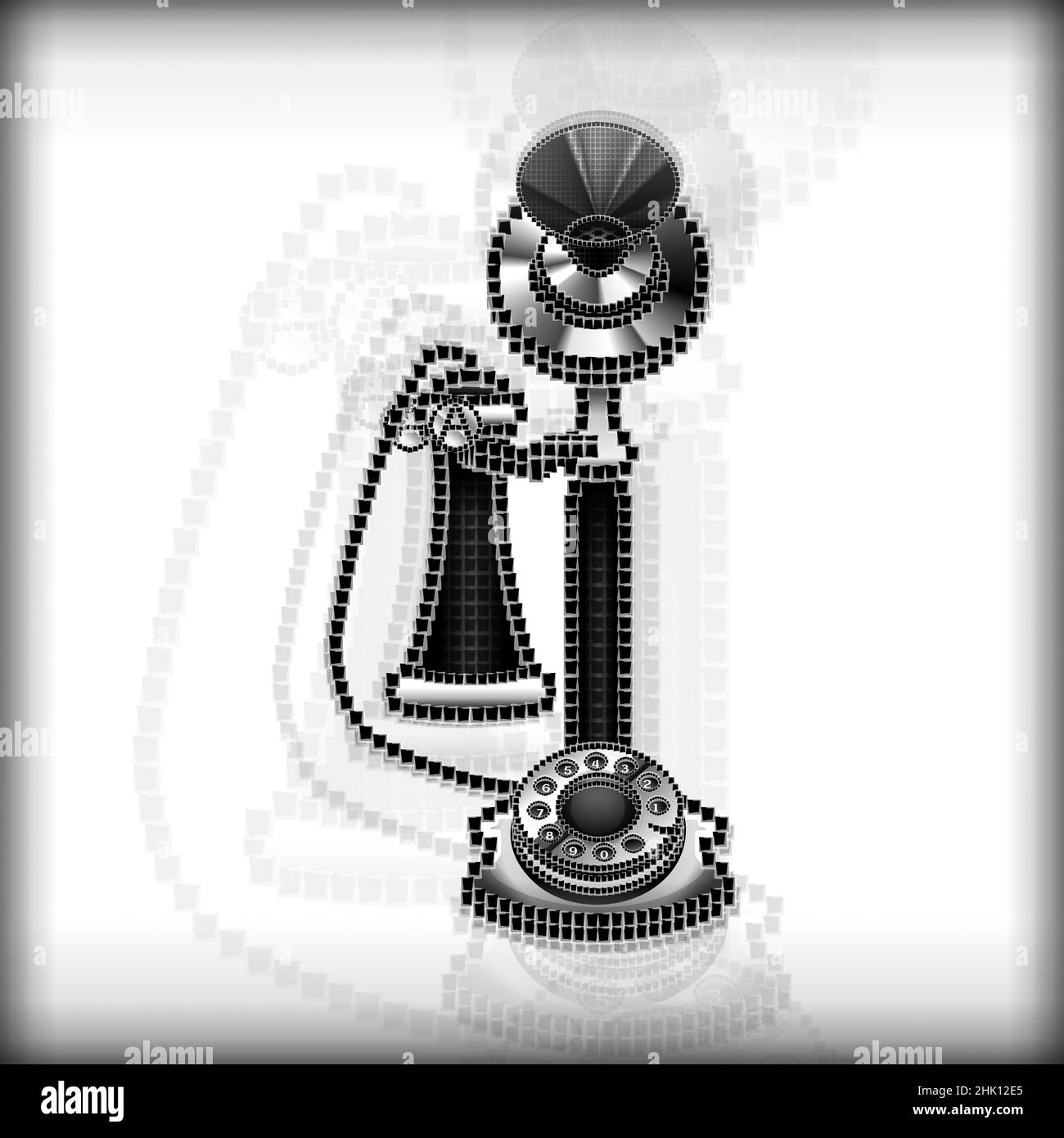 Black and white retro style creative illustration Stock Photo - Alamy
