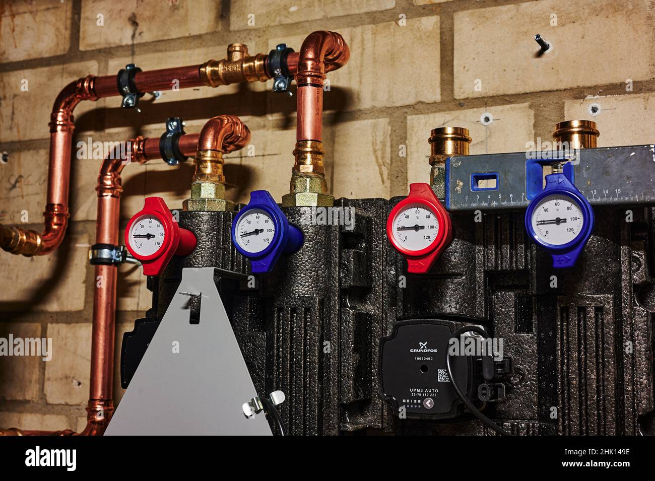 Berlin, Germany January 31, 2022 Heating system under construction