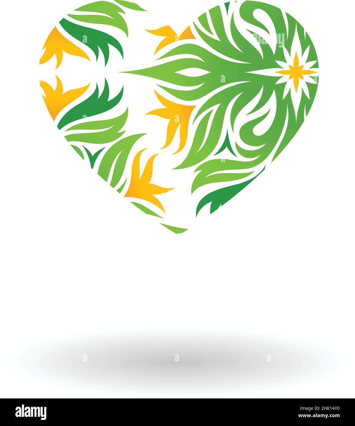 Vector icon of a flowers heart, love symbol flat style graphics. Heart ...