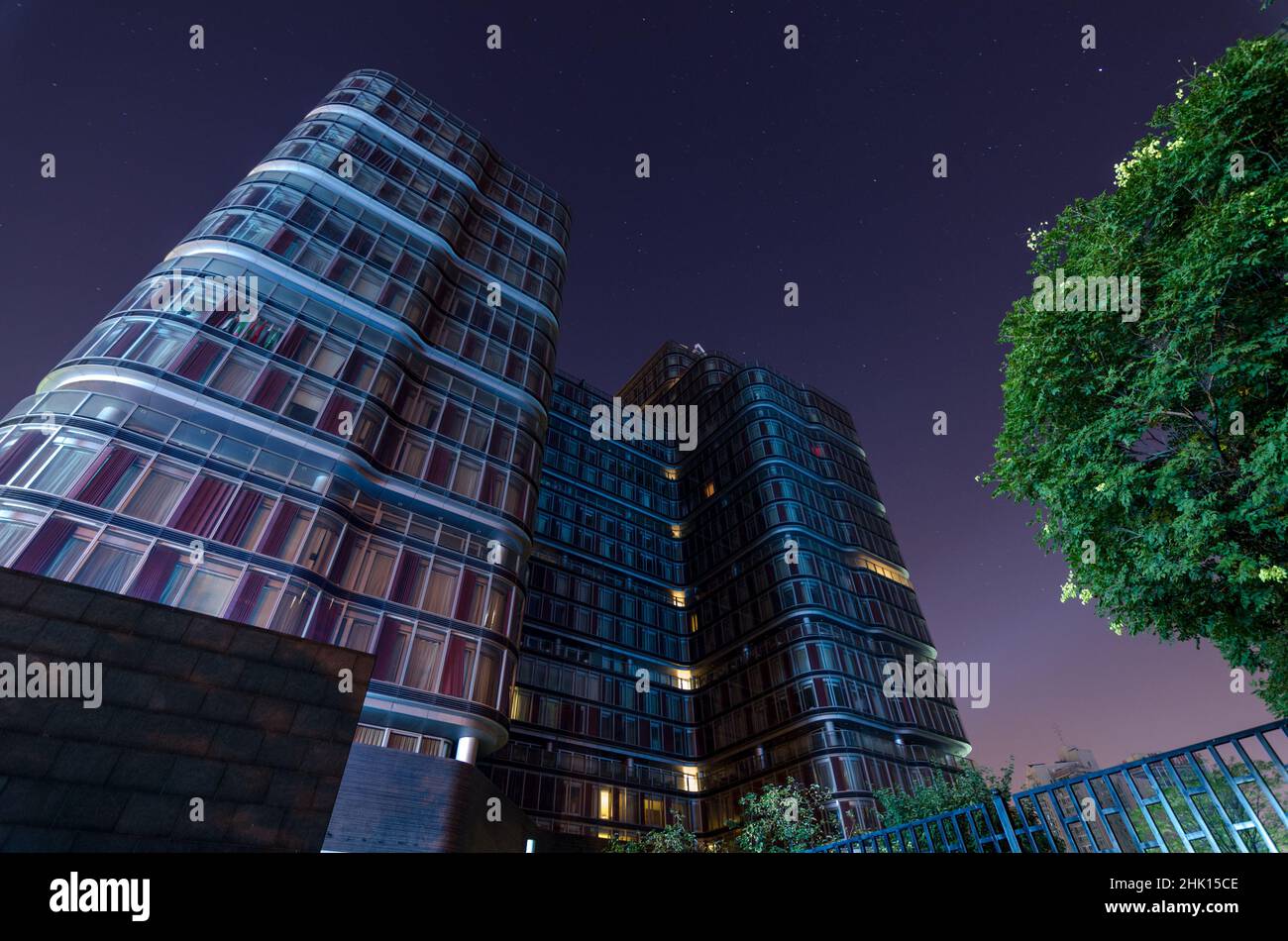 Low angle shot of the modern buildings in the city Stock Photo