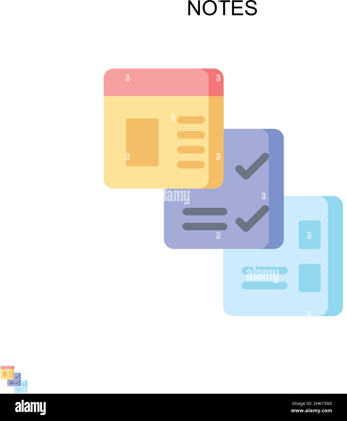 Notes Simple vector icon. Illustration symbol design template for web ...