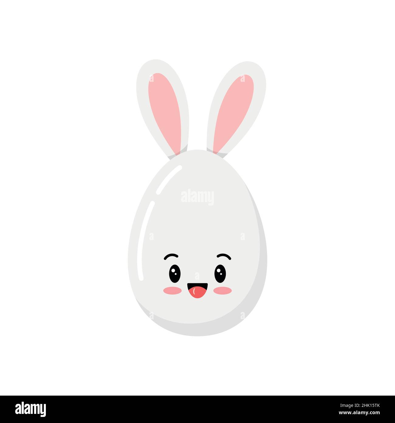 Easter cute egg with bunny ears icon isolated on white background Stock ...