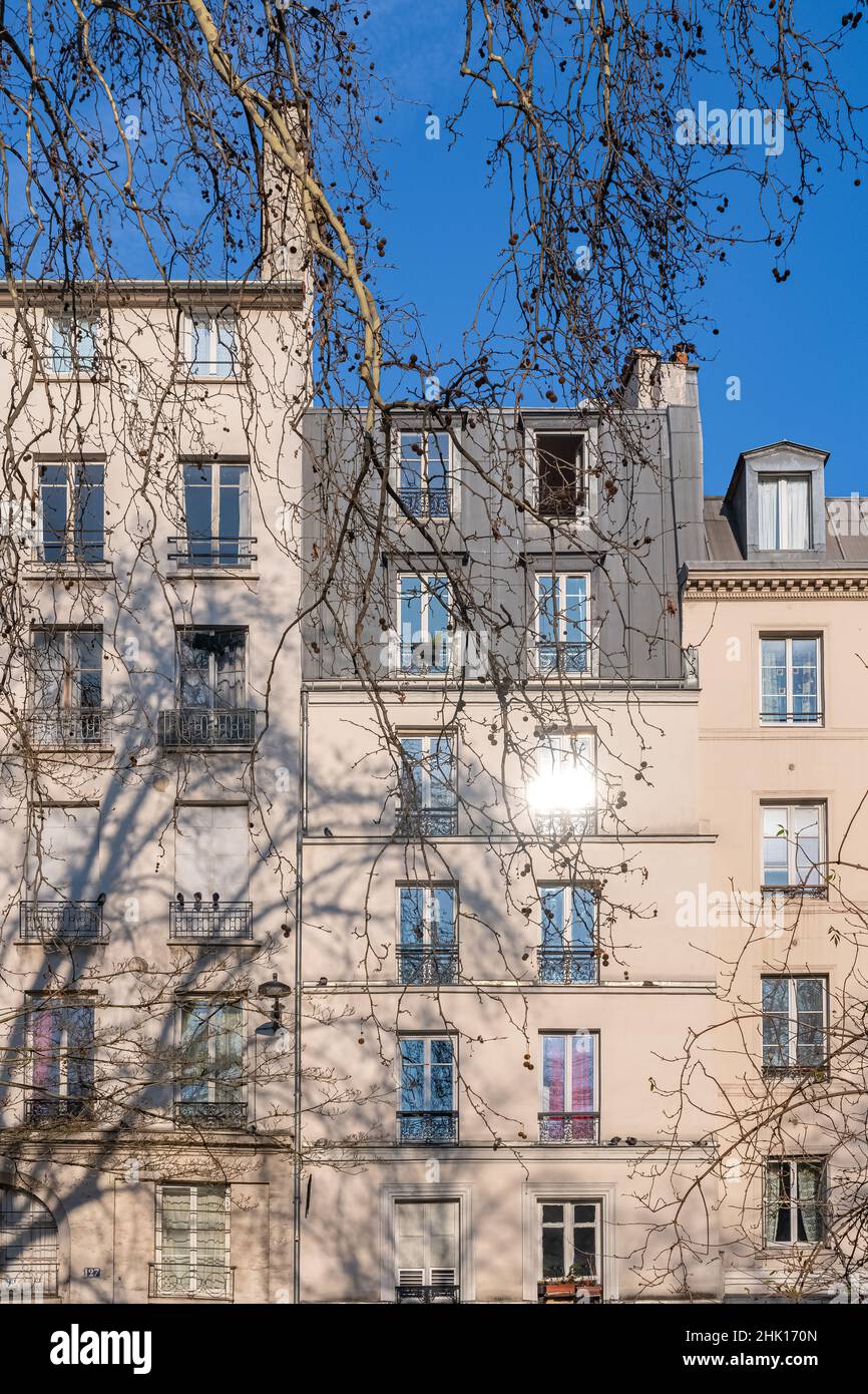 Paris, beautiful building, rue Baudelaire in the 12th arrondissement