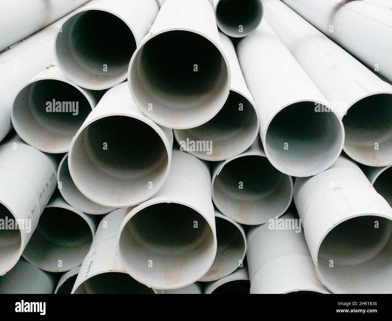 Stack of PVC pipes Stock Photo