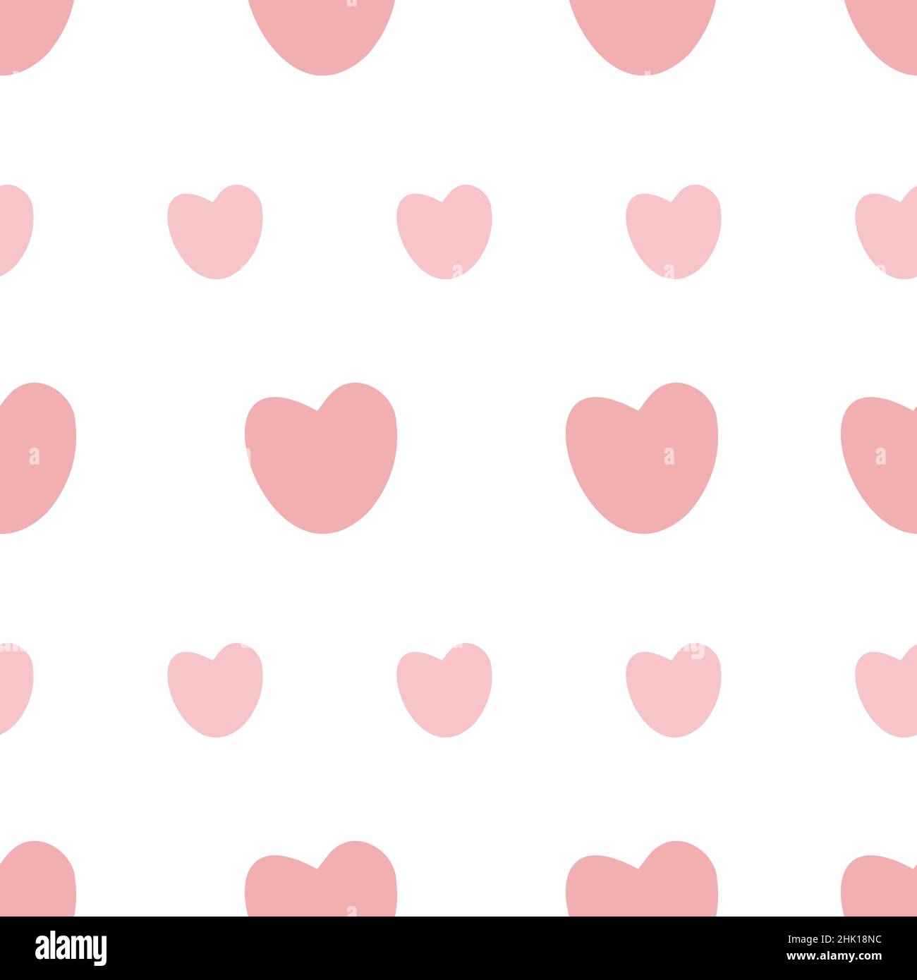 Seamless pattern with pink hearts on white background. Vector ...