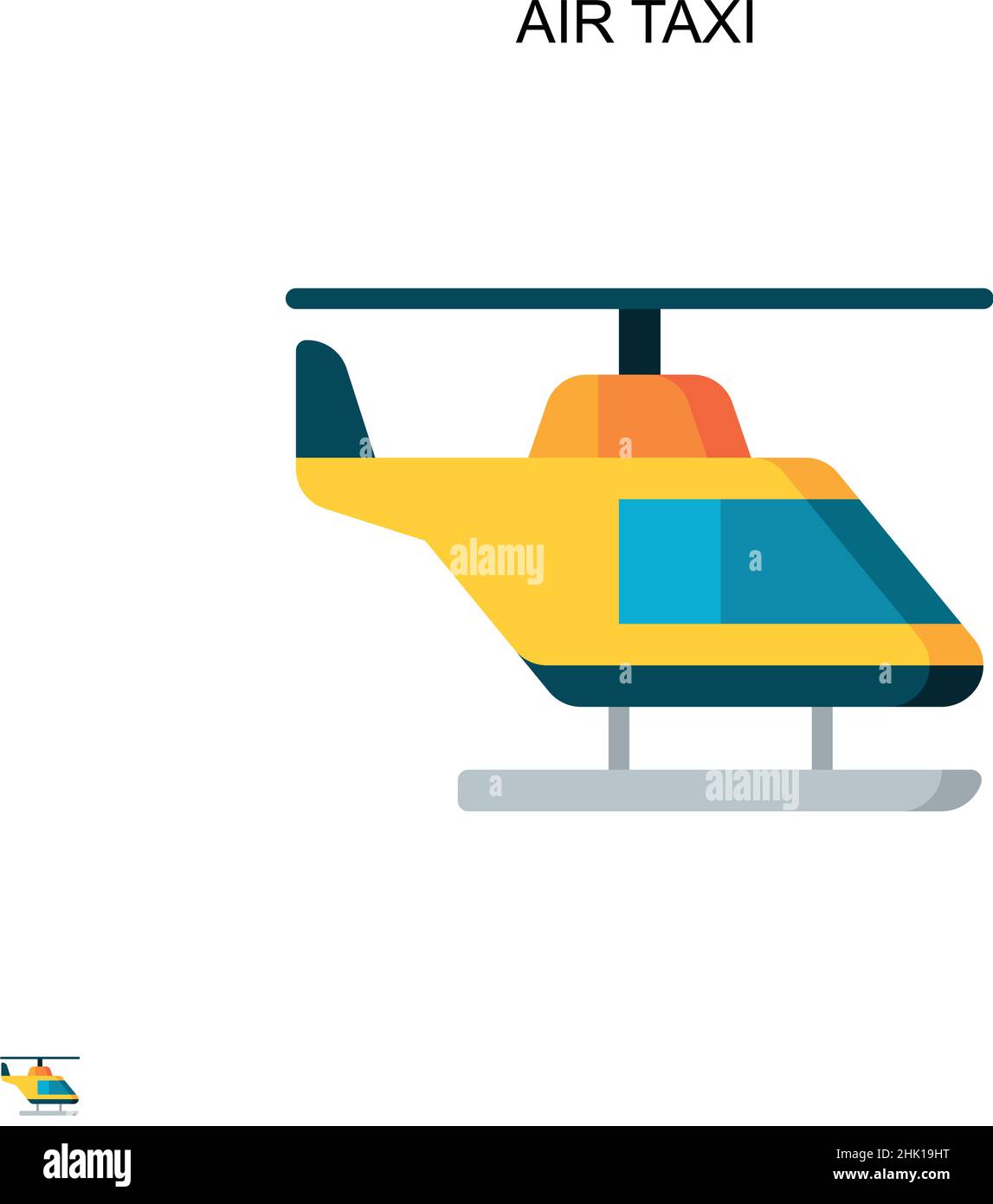 Air taxi Simple vector icon. Illustration symbol design template for web mobile UI element. Stock Vector
