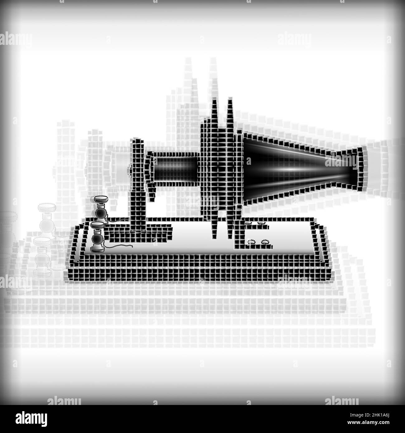 Black and white retro style creative illustration Stock Photo - Alamy