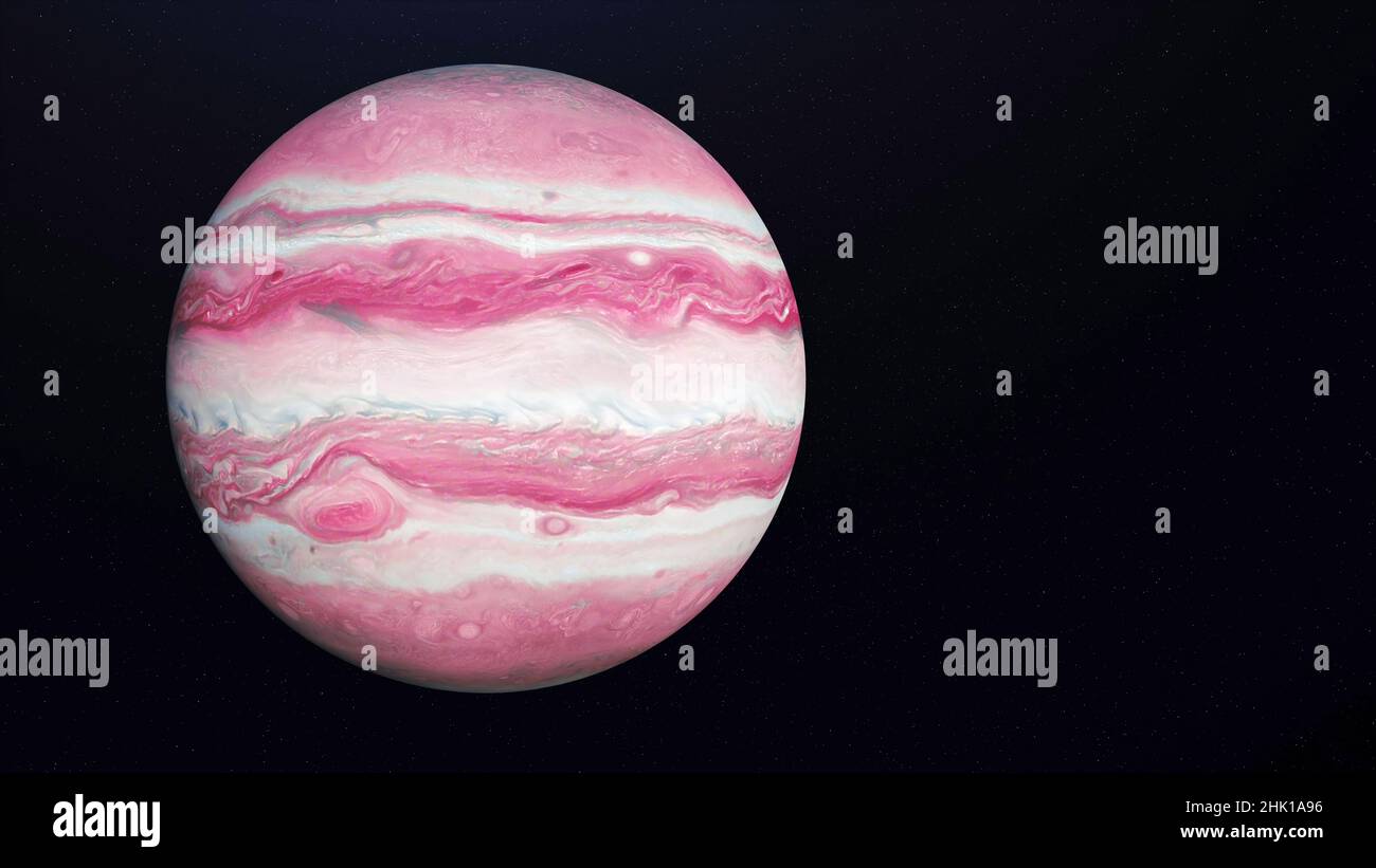 Abstract animation of gas giant planet Jupiter rotating in space with stars  on the background. Full revolution of the planet around its axis Stock  Photo - Alamy