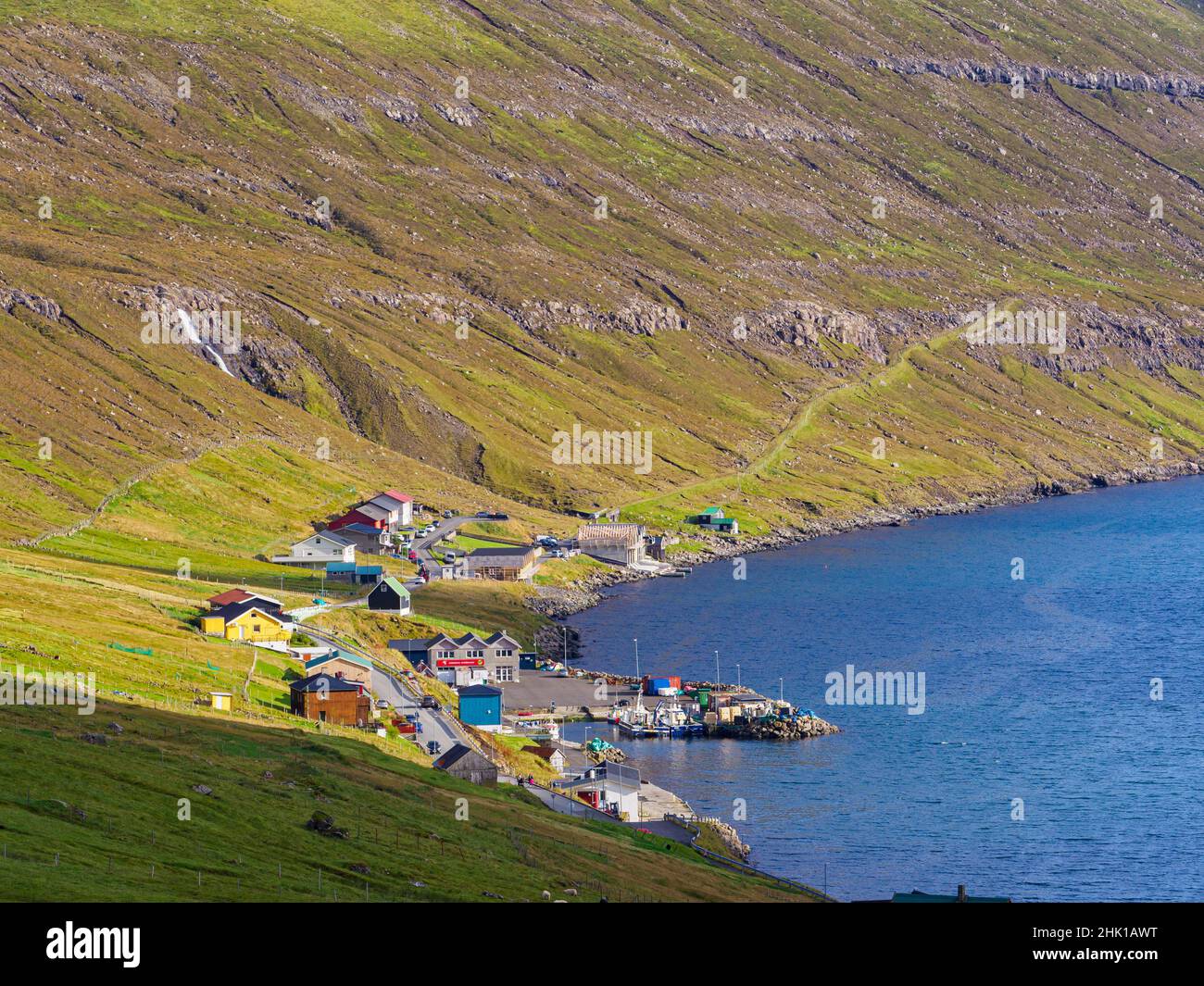 Faroe Islands, Denmark Oct, 2020 Colorful wooden houses in the