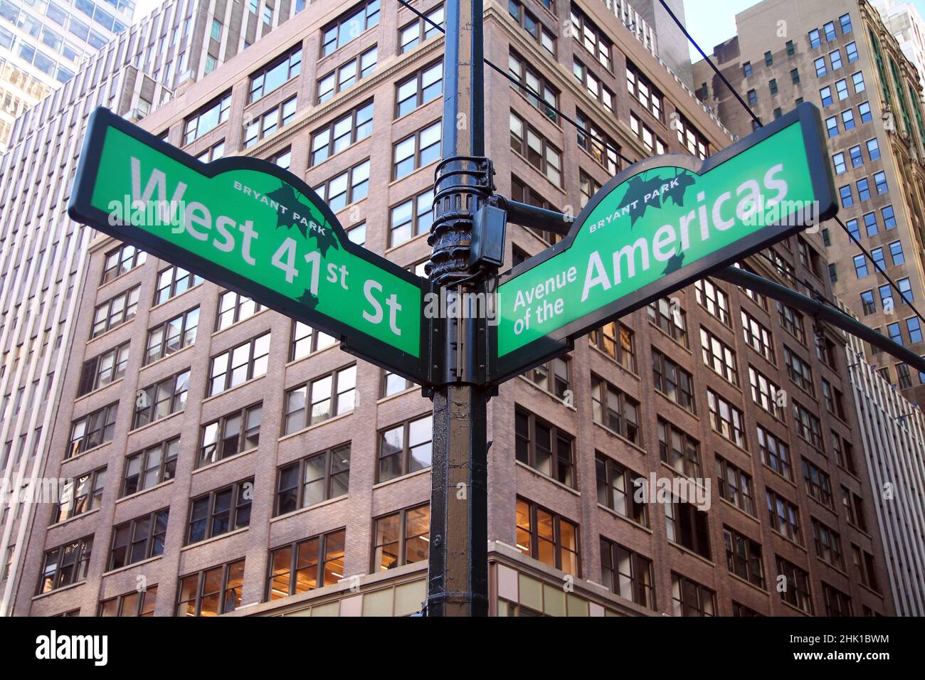 Green West 41st Street and Avenue of the Americas 6th Bryant Park ...