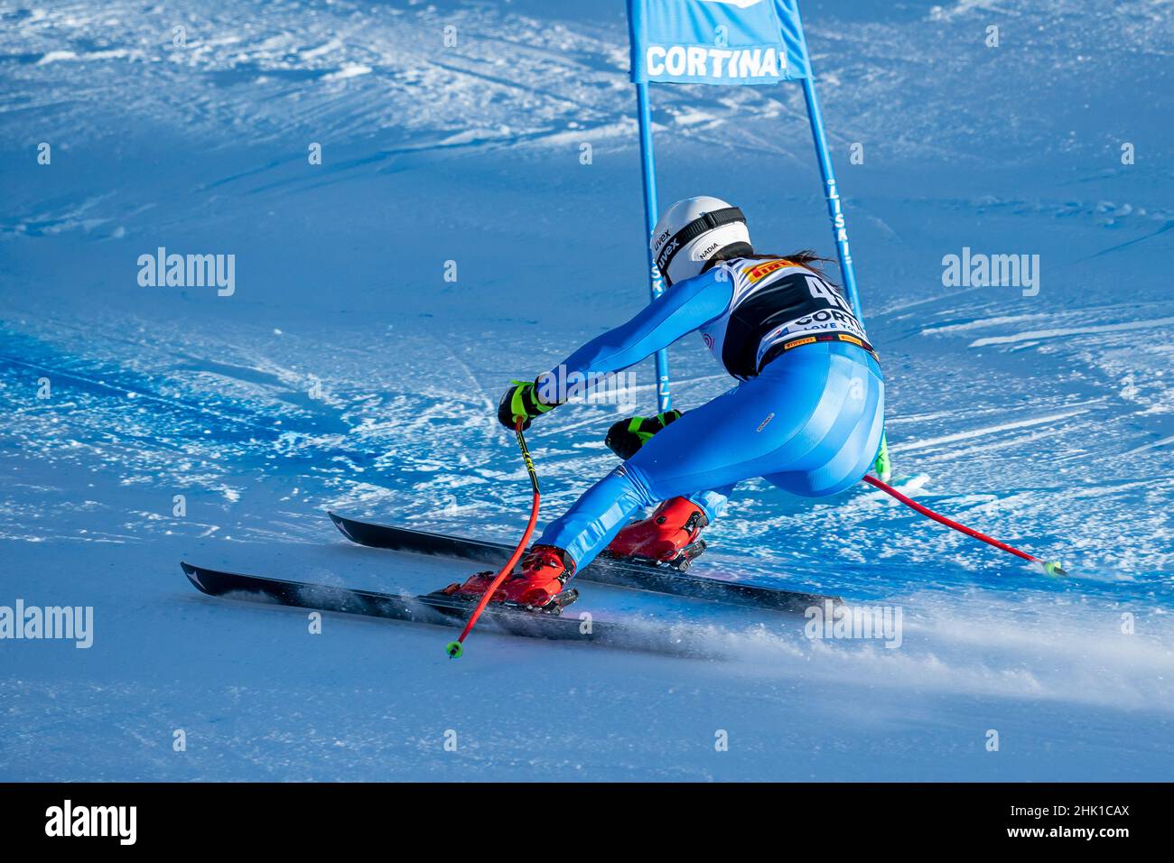 Cortina d'Ampezzo, Italy. 23 January 2022. DELAGO Nadia(ITA) competing in the Fis Alpine Ski World Cup Women's Super-G on the Olympia delle Tofane. Stock Photo