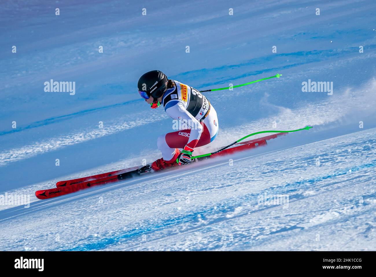 Cortina d'Ampezzo, Italy. 23 January 2022. JENAL Stephanie(SUI) competing in the Fis Alpine Ski World Cup Women's Super-G on the Olympia delle Tofane. Stock Photo