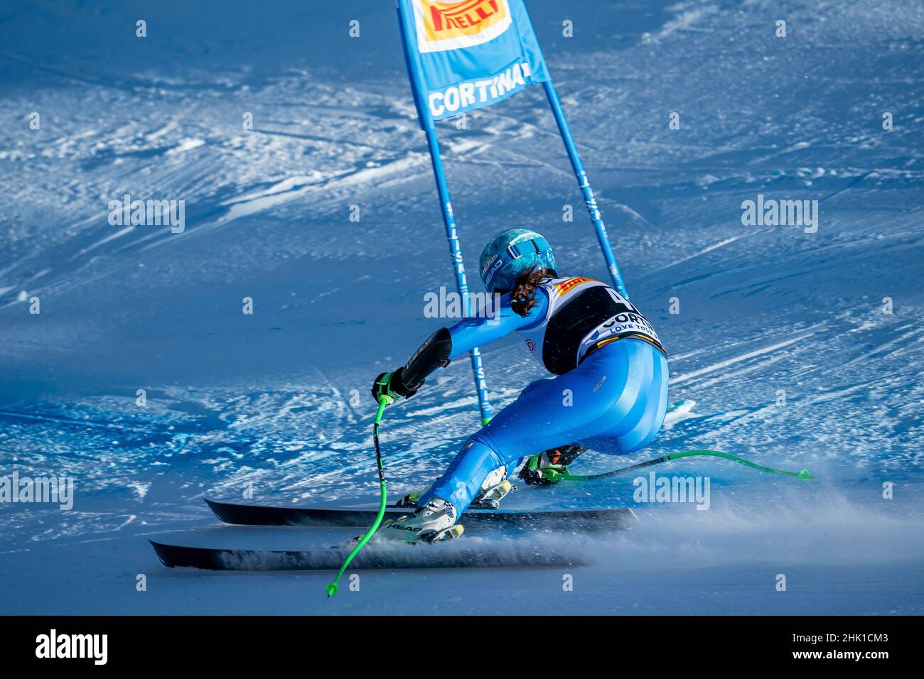 Cortina d'Ampezzo, Italy. 23 January 2022. PICHLER Karoline(ITA) competing in the Fis Alpine Ski World Cup Women's Super-G on the Olympia delle Tofane Stock Photo