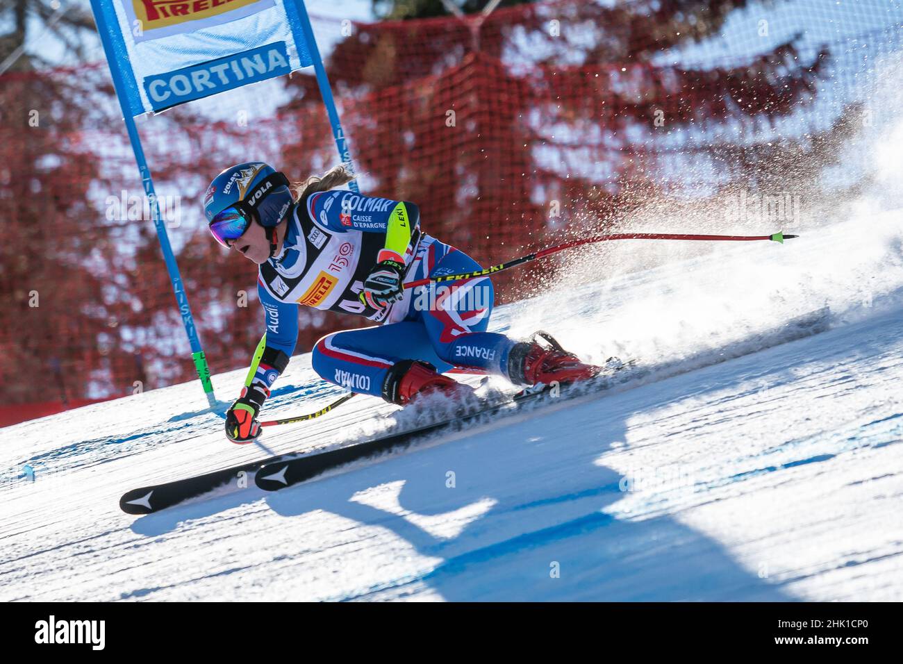 Cortina d'Ampezzo, Italy. 23 January 2022. CERUTTI Camille (FRA) competing in the Fis Alpine Ski World Cup Women's Super-G on the Olympia delle Tofane Stock Photo