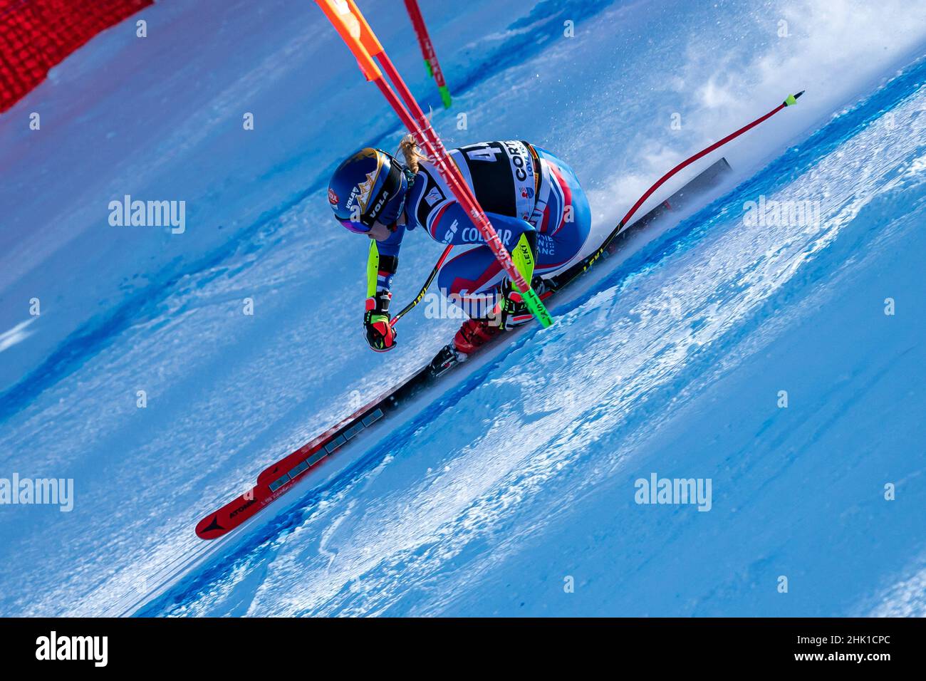 Cortina d'Ampezzo, Italy. 23 January 2022. CERUTTI Camille (FRA) competing in the Fis Alpine Ski World Cup Women's Super-G on the Olympia delle Tofane Stock Photo
