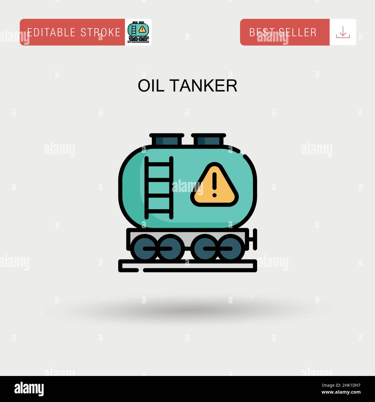 Oil tanker Simple vector icon. Stock Vector