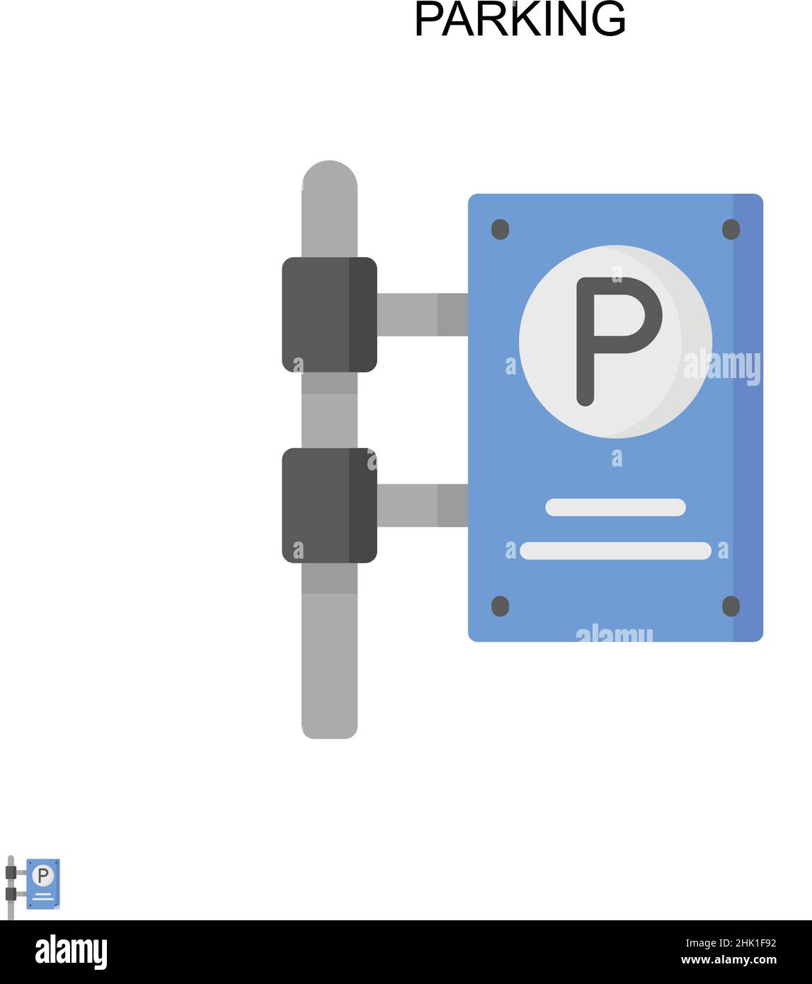 Parking Simple vector icon. Illustration symbol design template for web mobile UI element. Stock Vector