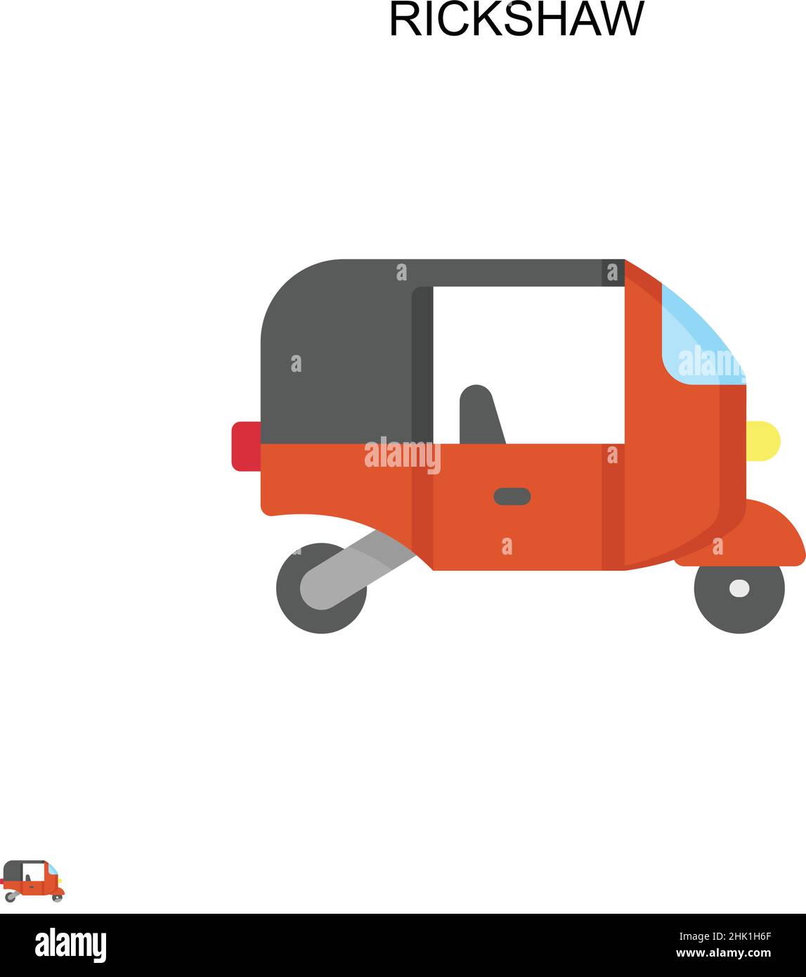 Rickshaw Simple vector icon. Illustration symbol design template for web mobile UI element. Stock Vector