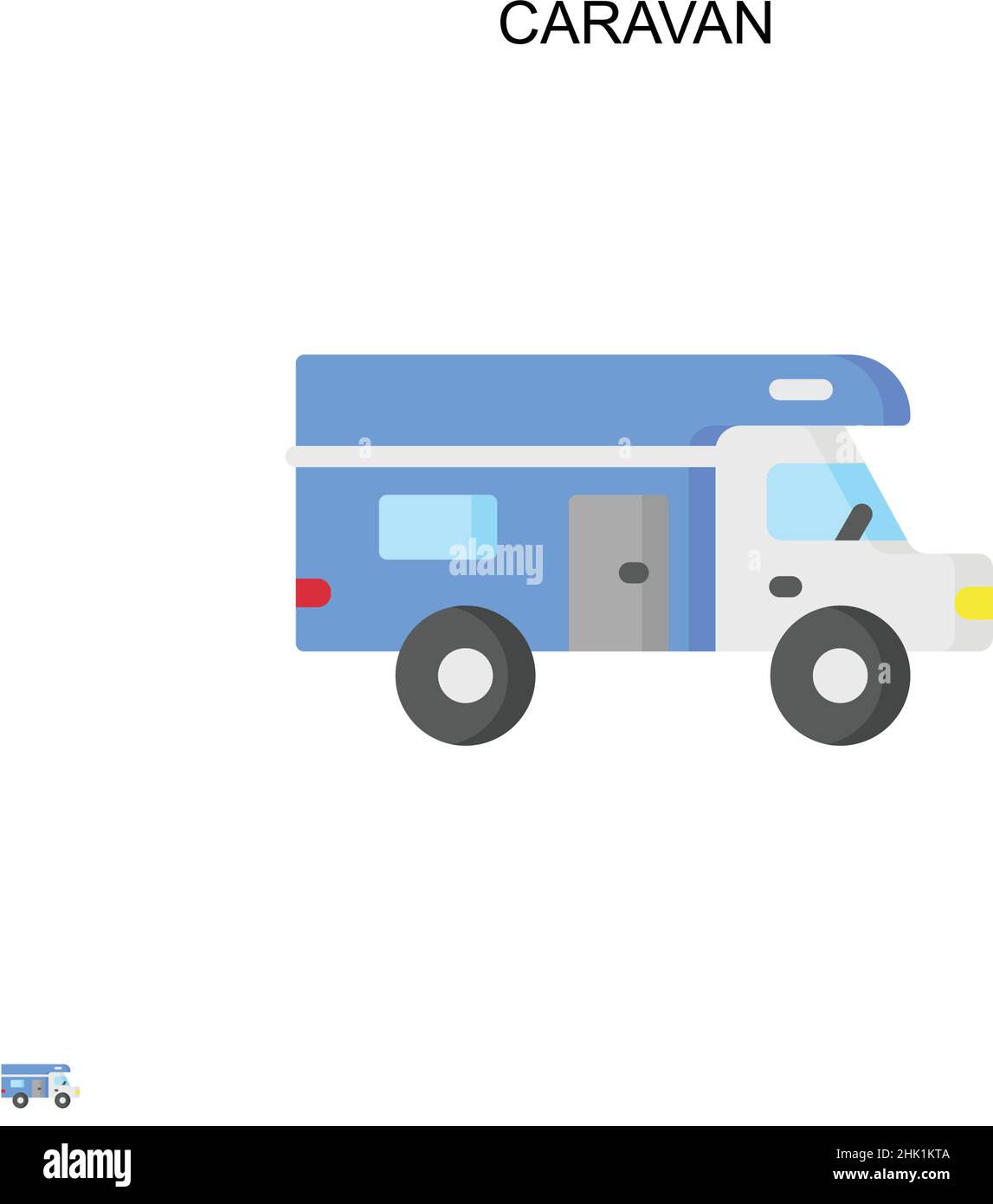 Caravan Simple vector icon. Illustration symbol design template for web mobile UI element. Stock Vector