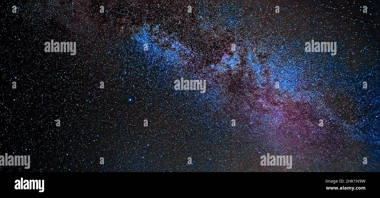 Panoramic view of a section of the Milky Way Stock Photo