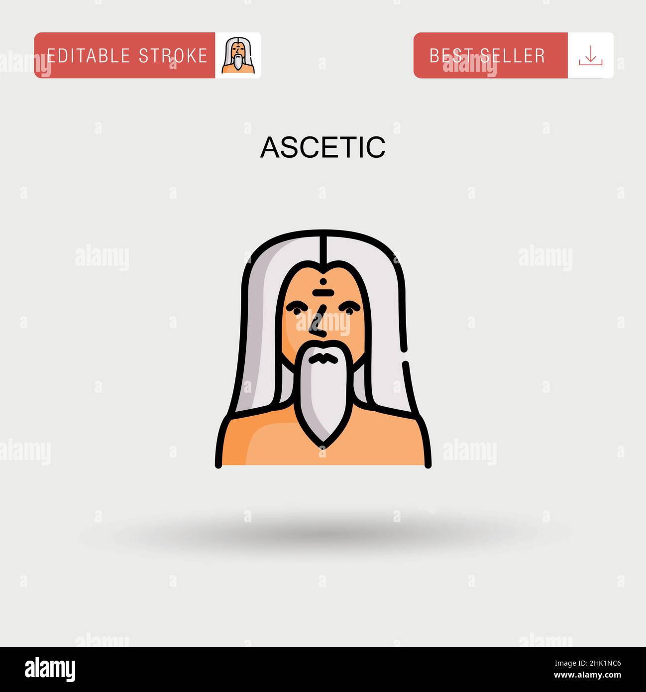 Ascetic Simple vector icon. Stock Vector