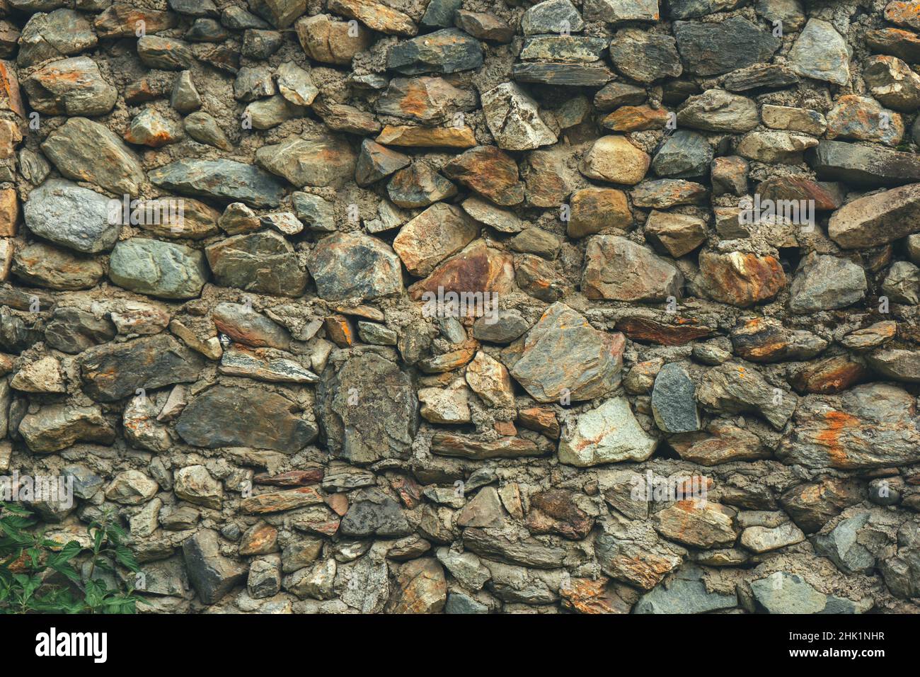 Old castle stone wall texture background. Stock Photo
