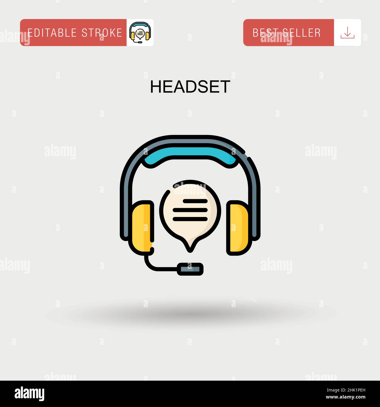 Headset Simple vector icon. Stock Vector