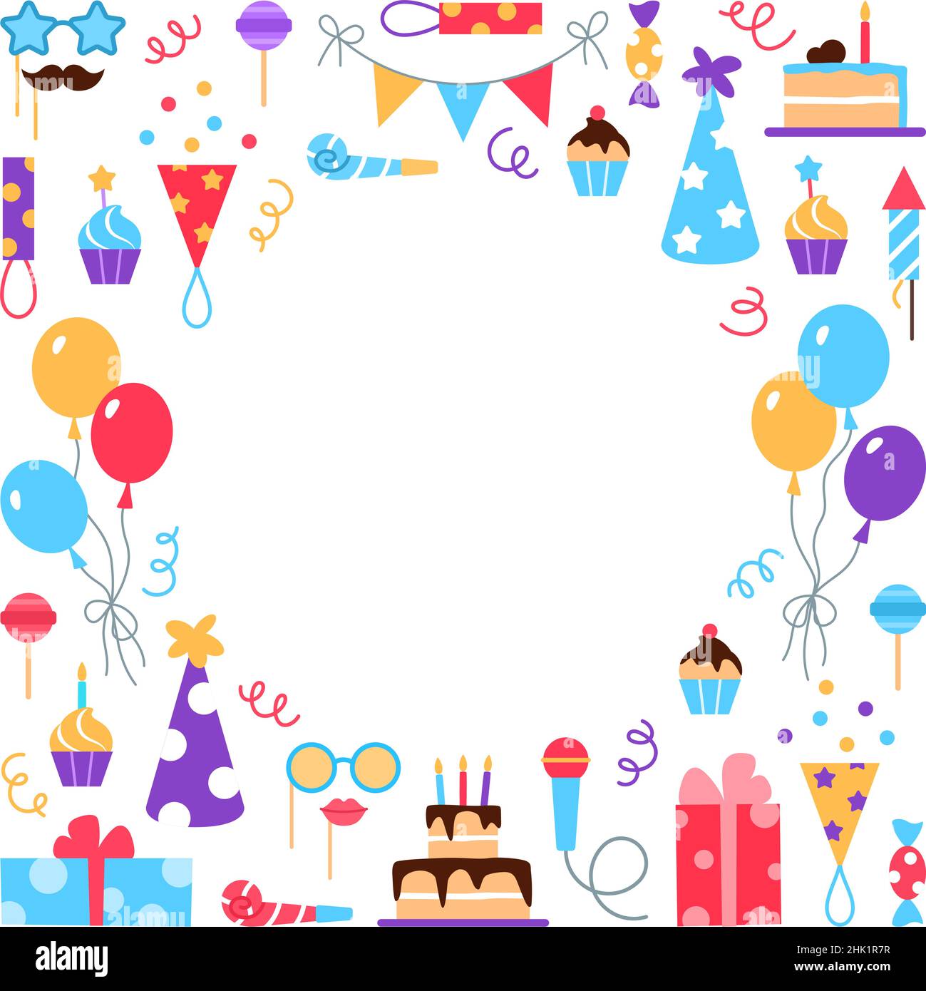 Birthday party background. Greeting card invitation with text space.  Anniversary celebration holiday event design. Festive graphic element  birthday ca Stock Vector Image & Art - Alamy
