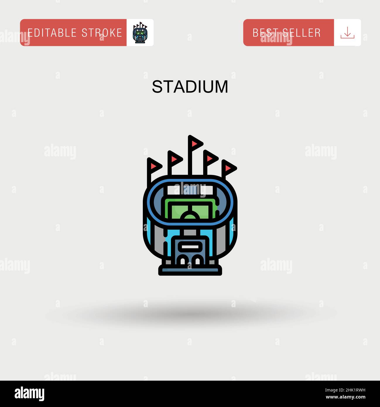 Stadium Simple vector icon. Stock Vector